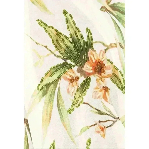 PATBO High Low Tunic Top Cover Up Beach Shirt Dress Floral Asymmetric $595 XS S - Picture 5 of 10